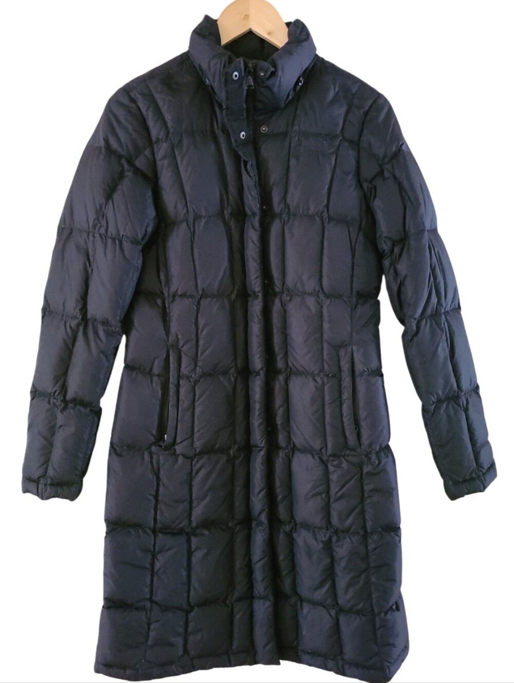 The North Face Feather Down Puffer Jacket Black Longline Missing Hood